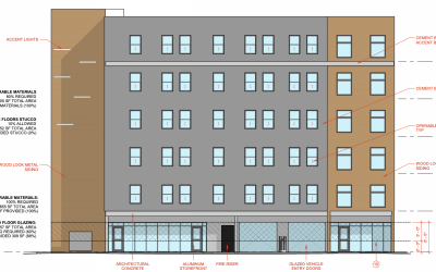 Senior living apartments pitched along 800 West near North Temple